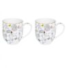 S/2 Κούπες Fleurs Papillons πορσελάνινες πολύχρωμες 300ml σε συσκευασία δώρου Easy Life 1281FLEP
