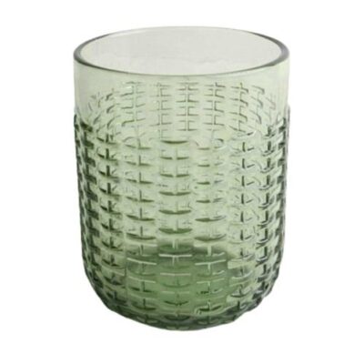 S/6 Ποτήρια σωλήνας 400ml γυάλινα πράσινα 8.4x8.4x10.7cm Marva 829001