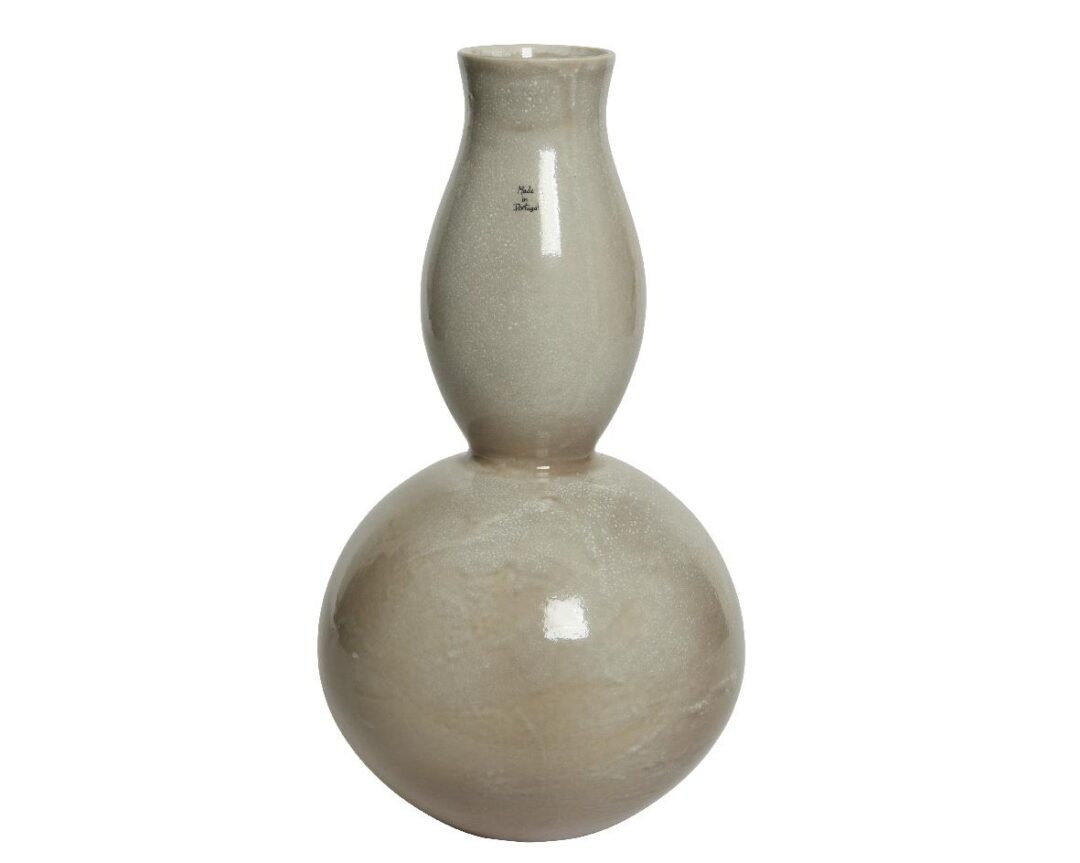Βάζο διακοσμητικό κεραμικό μπεζ 19.5x19.5x33cm