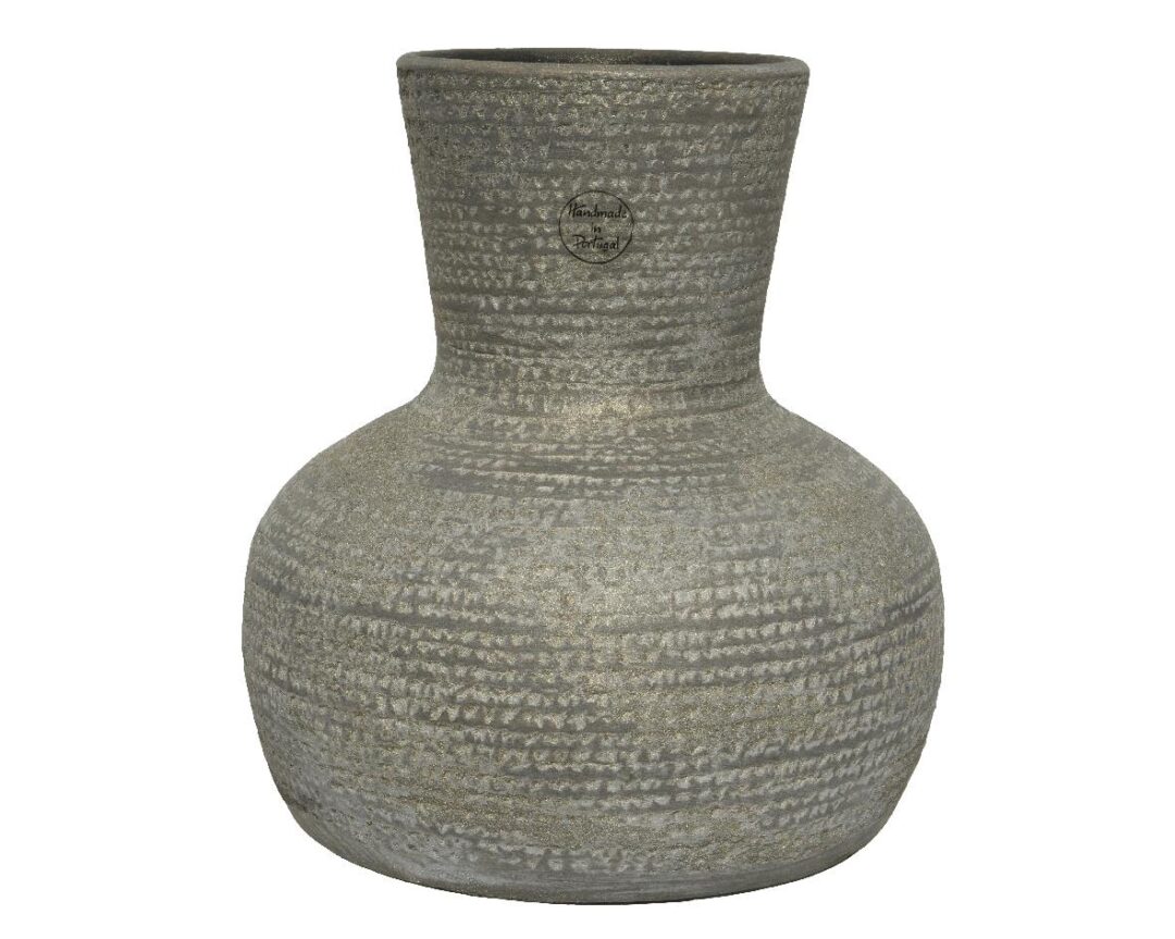 Βάζο διακοσμητικό terracotta αντικέ χρυσό 29x29x27cm