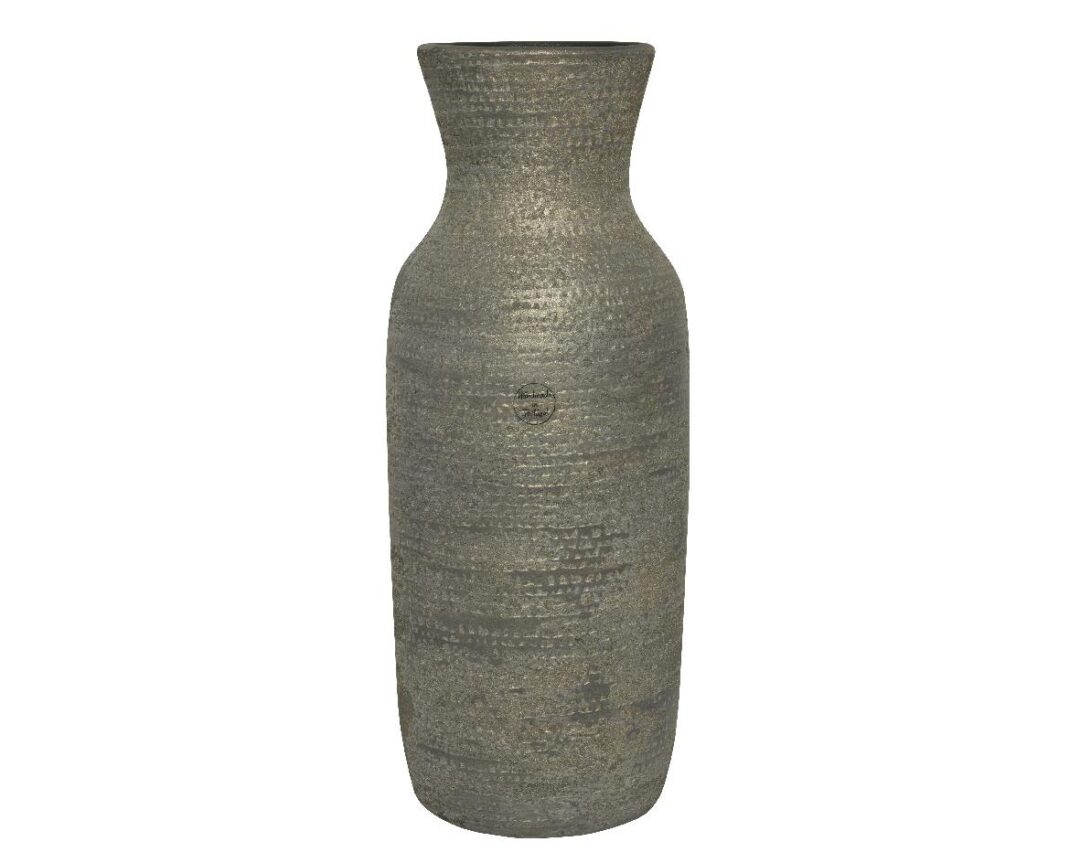Βάζο διακοσμητικό terracotta αντικέ χρυσό 20x20x50cm