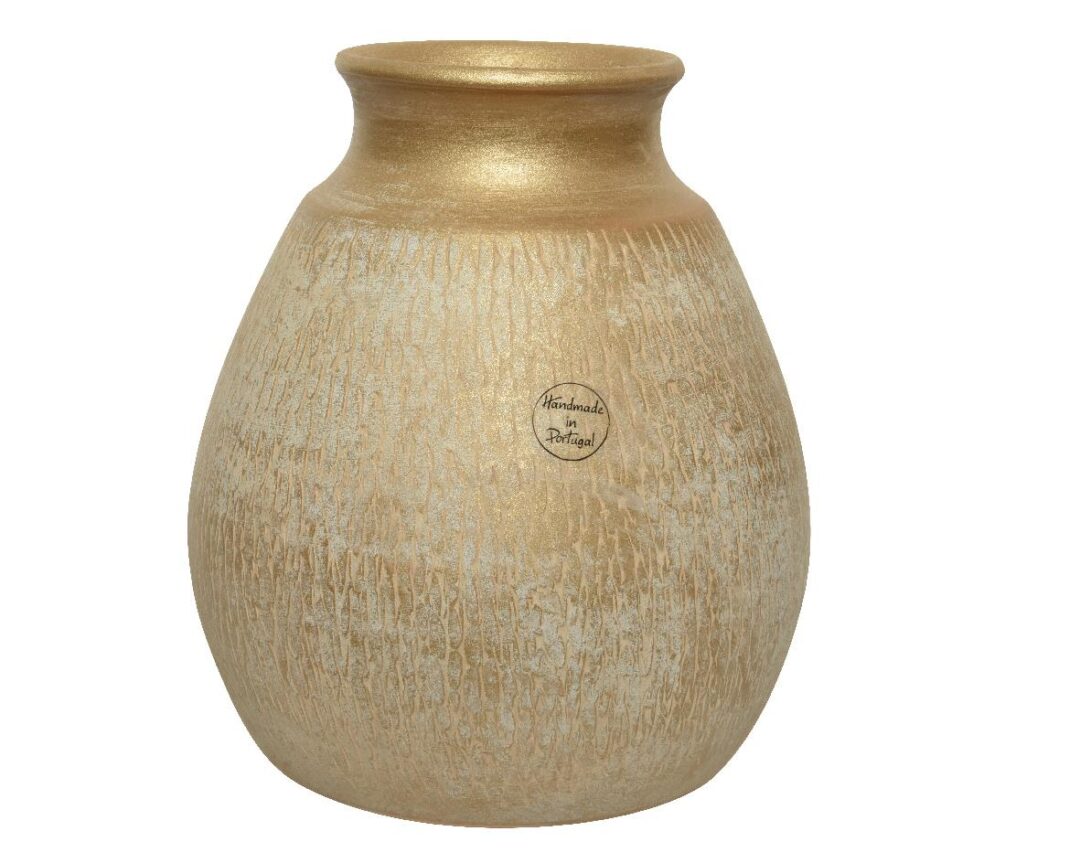 Βάζο διακοσμητικό terracotta χρυσό 24x24x26cm