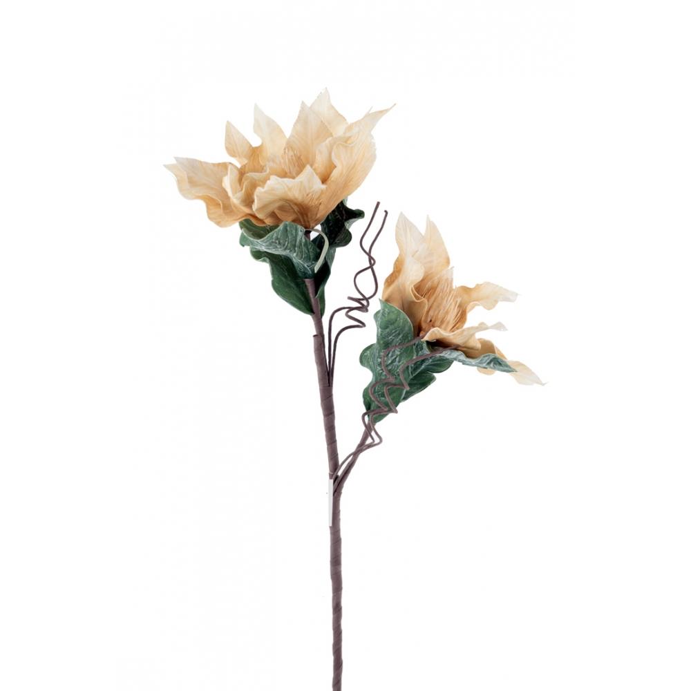 Λουλούδι διακοσμητικό διπλό καφέ ανοιχτό 78cm