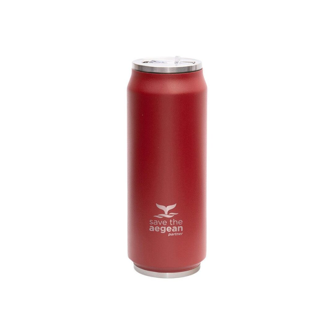 Θερμός/Travel cup Save the Aegean με βουρτσάκι καθαρισμού 500ml κόκκινο Estia 01-9854