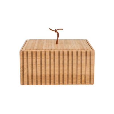 Κουτί αποθήκευσης και οργάνωσης μπάνιου bamboo essentials 15x15x7cm Estia 02-13103