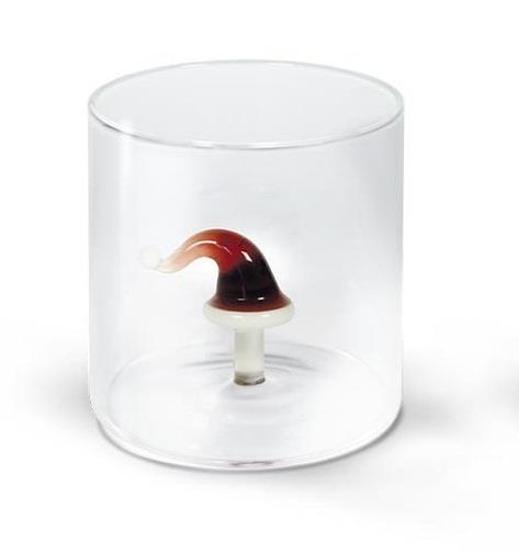 Ποτήρι με χριστουγεννιάτικη φιγούρα σκούφος murano γυάλινο διάφανο 250ml Wd Lifestyle WD566NAT-1