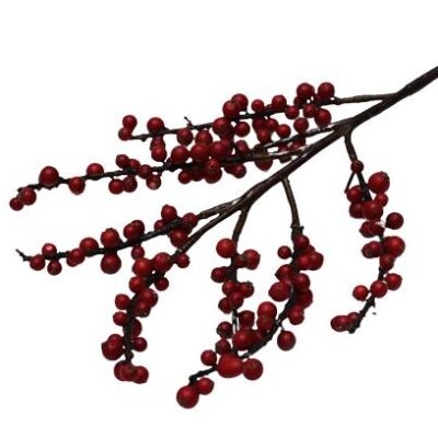 Διακοσμητικό λουλούδι κλαδί berry κόκκινο 65cm
