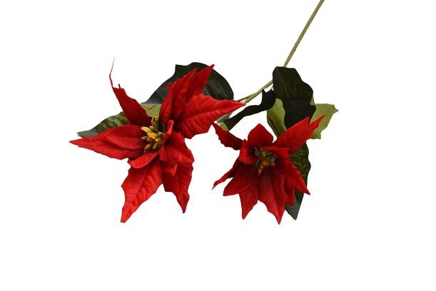 Διακοσμητικό λουλούδι αλεξανδρινό 2κλωνο κόκκινο 49cm