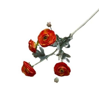 Διακοσμητικό λουλούδι νεραγκούλα 4κλωνο πορτοκαλί 65cm