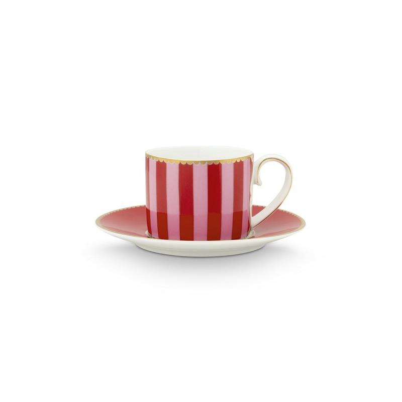 Φλιτζάνι espresso με πιατάκι 125ml Love Birds πορσελάνινο κόκκινο/ροζ Pip Studio 51004141