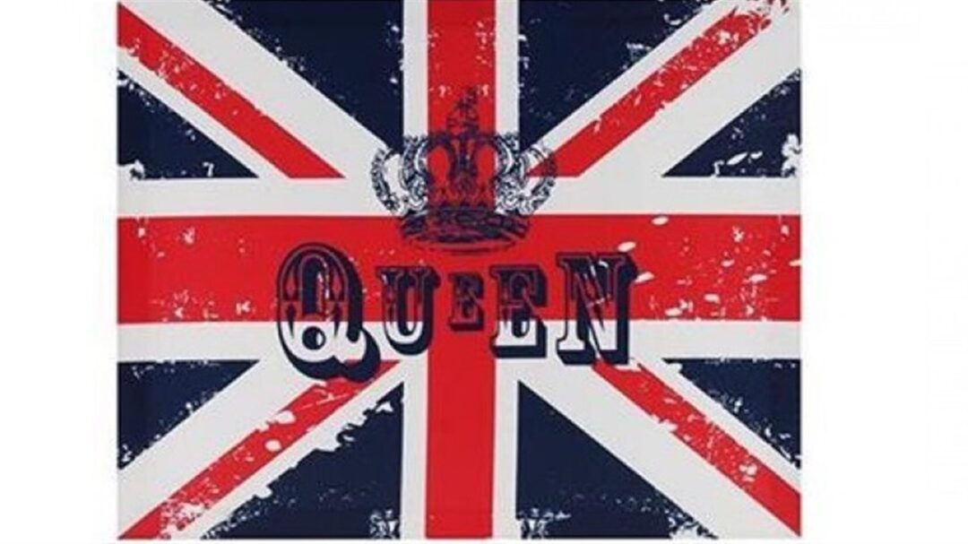Πίνακας queen και αγγλική σημαία 40x1x50cm Inart 3-90-030-0001