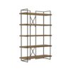 Ραφιέρα ξύλινη/μεταλλική natural/μαύρη 120x40x180cm Inart 3-50-153-0034