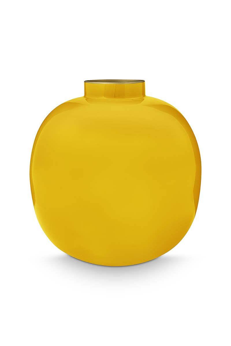 Βάζο διακοσμητικό μεταλλικό κίτρινο Υ24cm Pip Studio 51102060