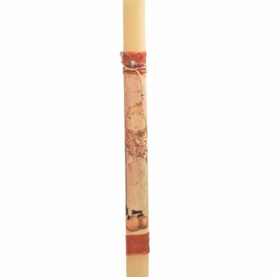 Λαμπάδα χειροποίητη αρωματική λευκή στρογγυλή με βραχιολάκι Sarah Kay 30x2cm