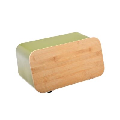 Ψωμιέρα Bamboo Essentials μεταλλική με καπάκι/βάση κοπής λαδί 34.5x19x17cm Estia 01-14186