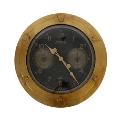 Ρολόι τοίχου μεταλλικό χρυσό/μαύρο Δ70cm