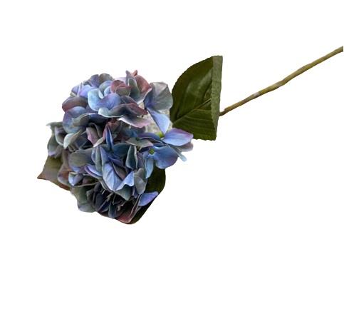 Διακοσμητικό λουλούδι ορτανσία υφασμάτινο μωβ/μπλε 47cm