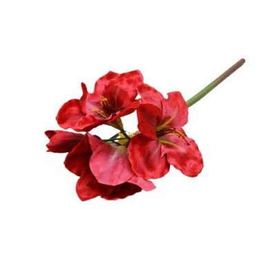 Διακοσμητικό λουλούδι αμαρυλλίς κλαδί υφασμάτινο κόκκινο 75cm