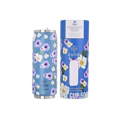 Θερμός/Travel cup Save the Aegean με βουρτσάκι καθαρισμού 500ml Garden Blue Estia 01-16807