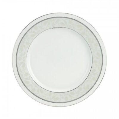 S/6 Πιάτα βαθιά Baton Rouge πορσελάνινα λευκό/πλατίνα Δ23cm