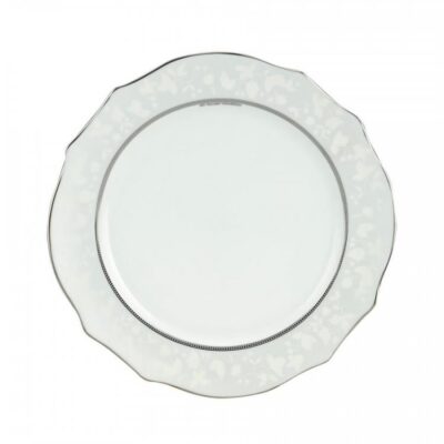 S/6 Πιάτα βαθιά Dizon πορσελάνινα λευκό/πλατίνα Δ23cm