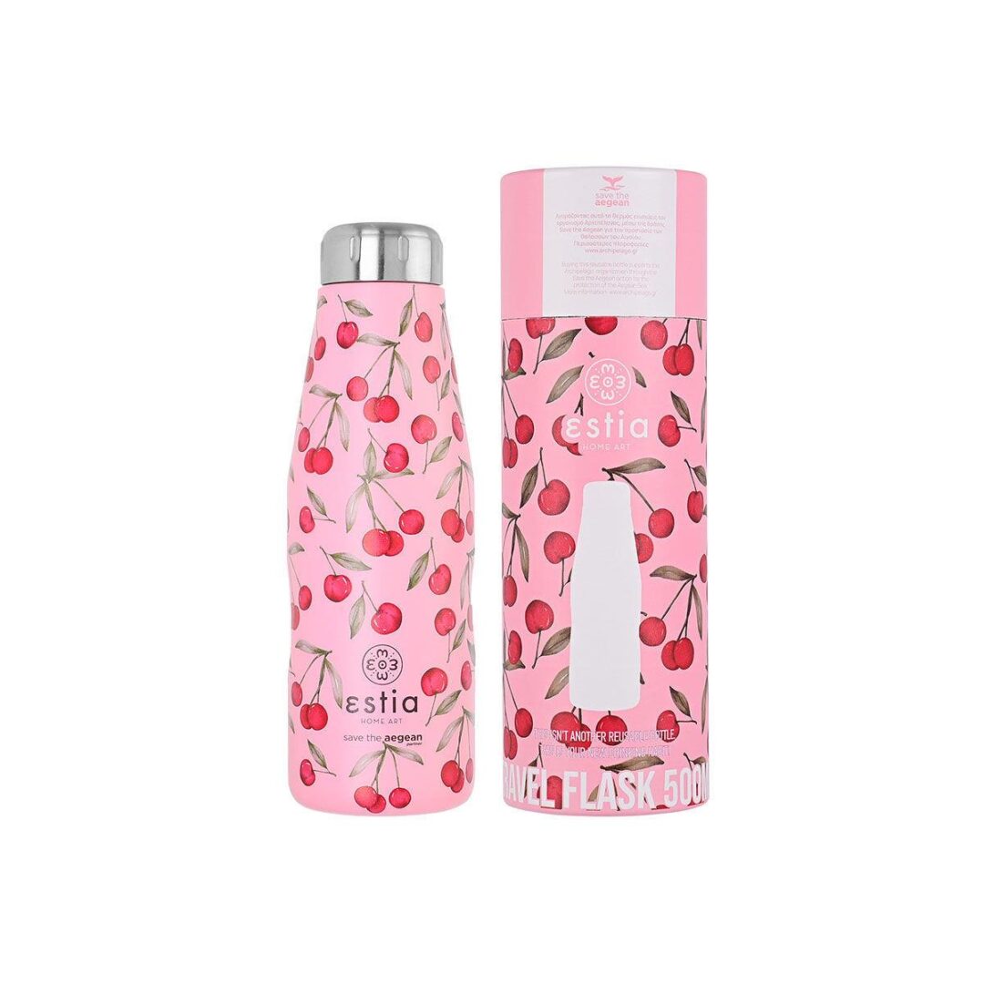 Θερμός Traval Flask Save the Aegean 500ml Cherry Rose ροζ Estia 01-16647