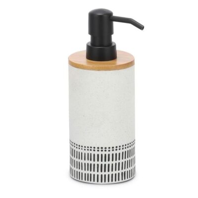 Dispenser μπάνιου Ethnique polyresin/bamboo λευκό/μαύρο Arvix