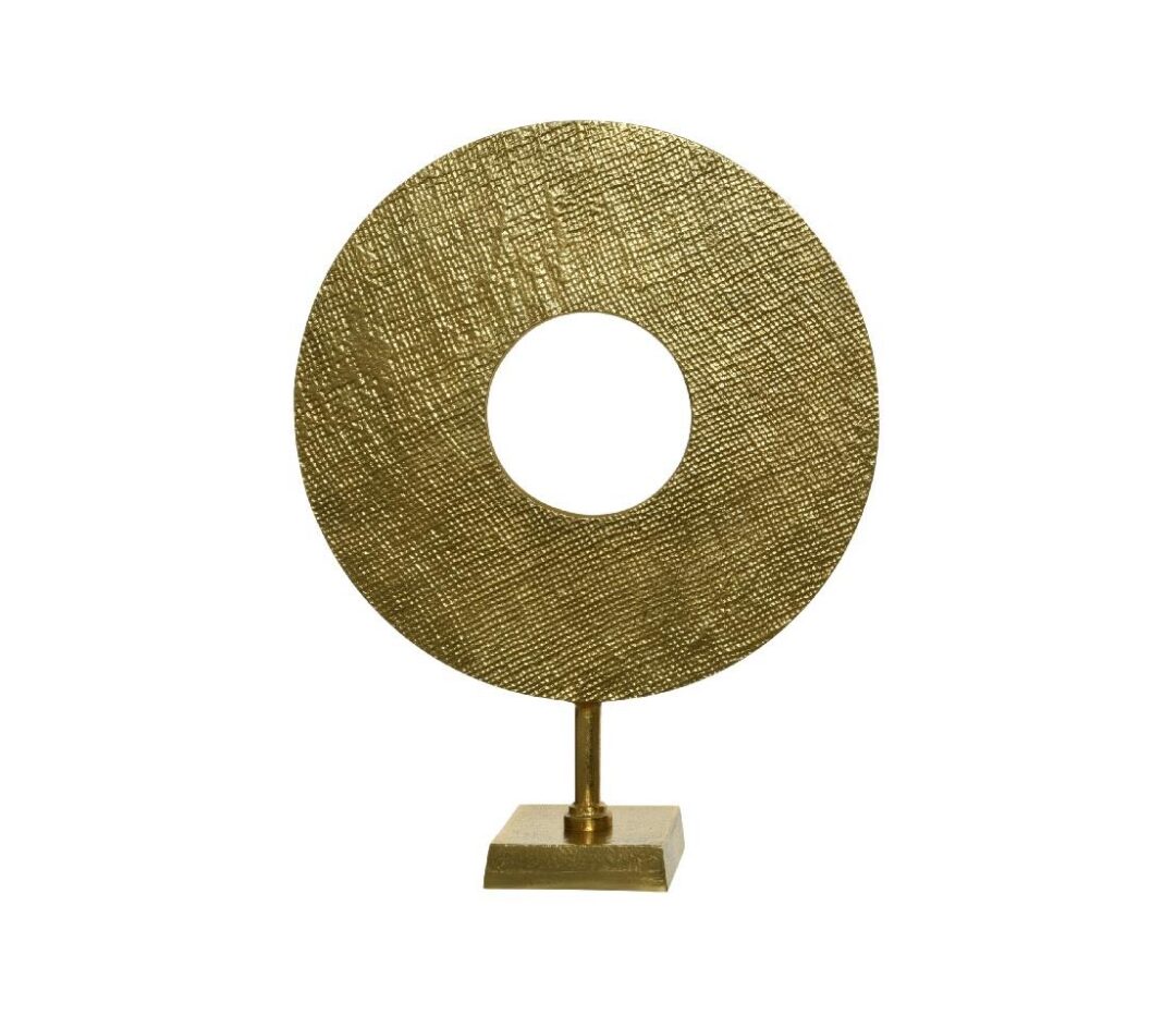 Γλυπτό διακοσμητικό με βάση αλουμινίου χρυσό 11x35.5x51.5cm