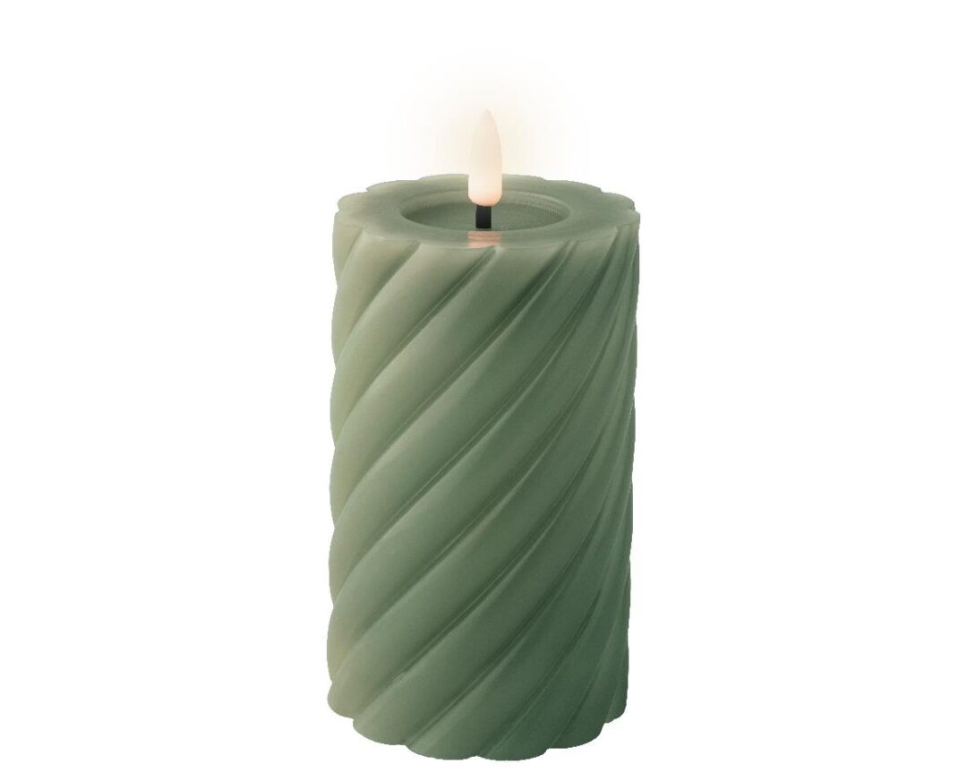 Κερί διακοσμητικό Led πράσινο Δ7.5x14.8cm