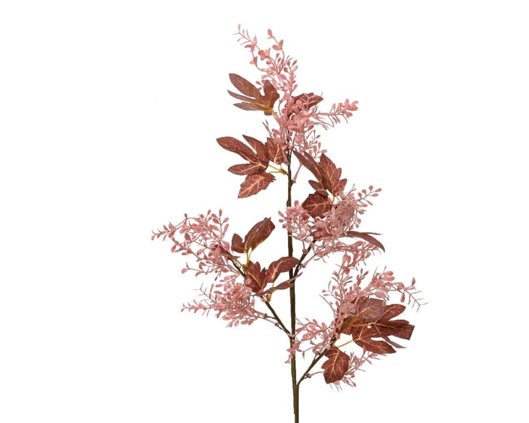 Κλαδί/Λουλούδι διακοσμητικό ροζ/καφέ 12x2x65cm