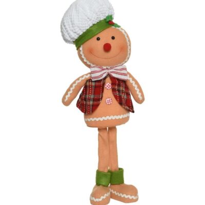 Διακοσμητικό Gingerbread αγόρι polyester πολύχρωμο 21x12x55cm