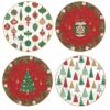 S/4 Πιάτα γλυκού Jingle Bells πορσελάνινα κόκκινα/πολύχρωμα 19cm Easy Life 924JΙΝG