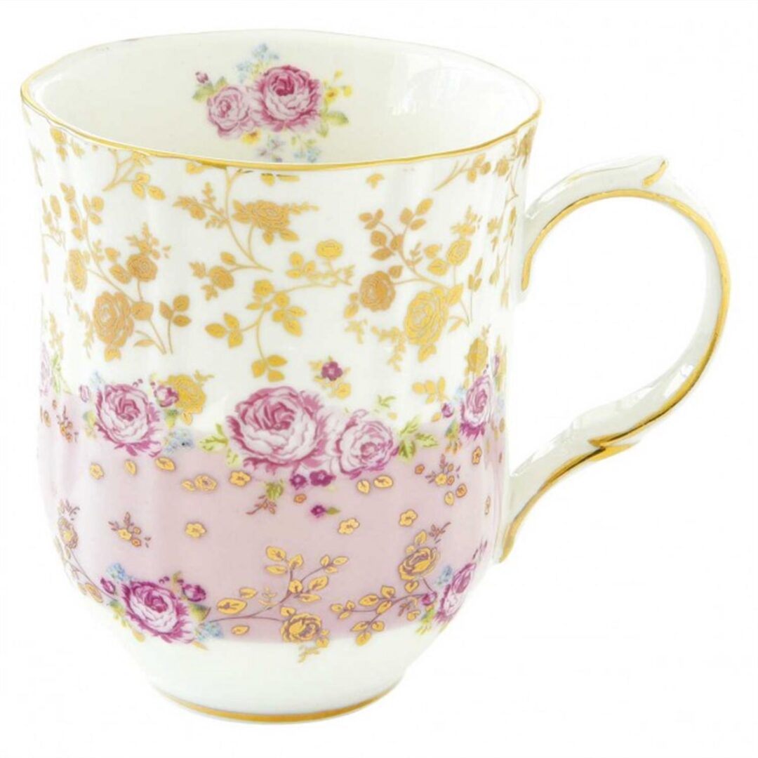 Κούπα Ηeritage pink 275ml πορσελάνινη λευκή/χρυσή/ροζ/μωβ Easy Life 1501ΗΕΡΙ